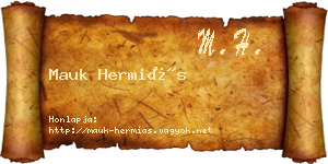 Mauk Hermiás névjegykártya